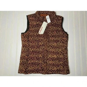 GAP Kids Cold Control Puffer Vest Girls Leopard Primaloft Large 10 NEW. 460